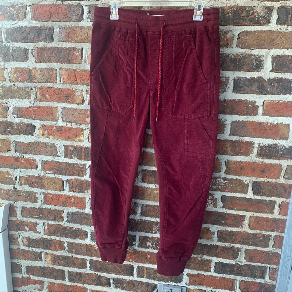 Anthropologie Leigh Corduroy Joggers Burgundy Size Small